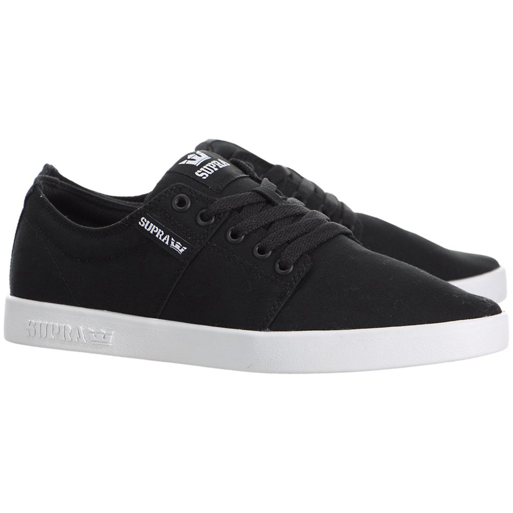 Baskets Basses Supra Stacks II Noir Black/White Femme | NHO-42768751